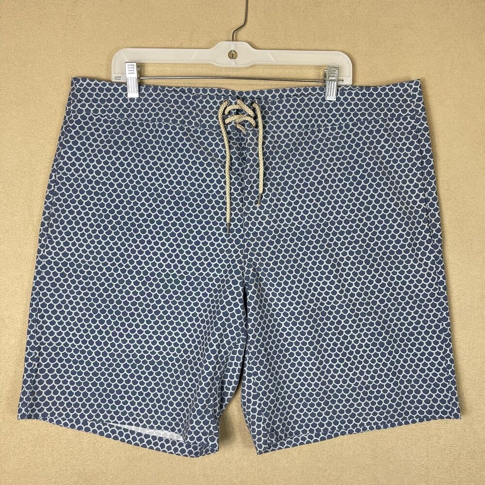 Faherty Shorts Mens 38 Blue Beacon Swim Trunk Board Shorts Beach Preppy Adult